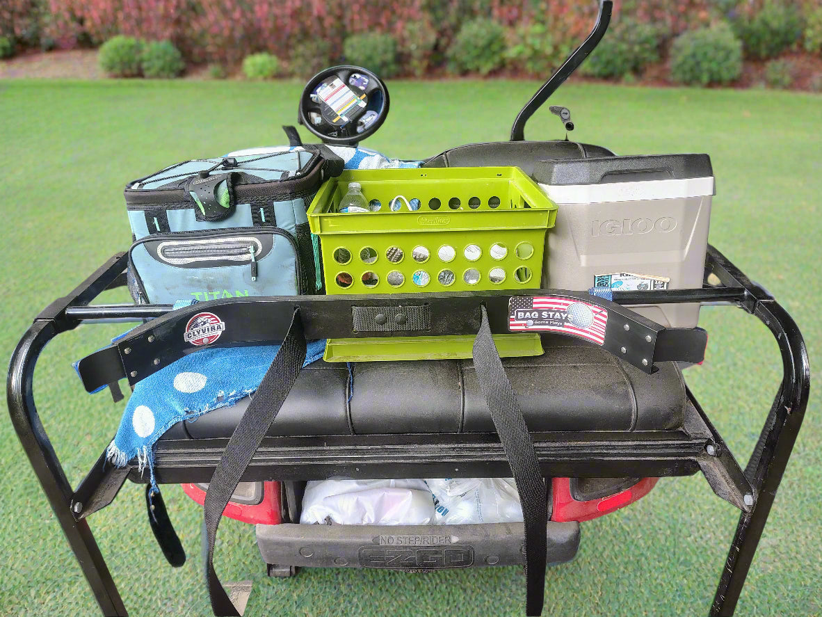 Golf cart bag bottom holder